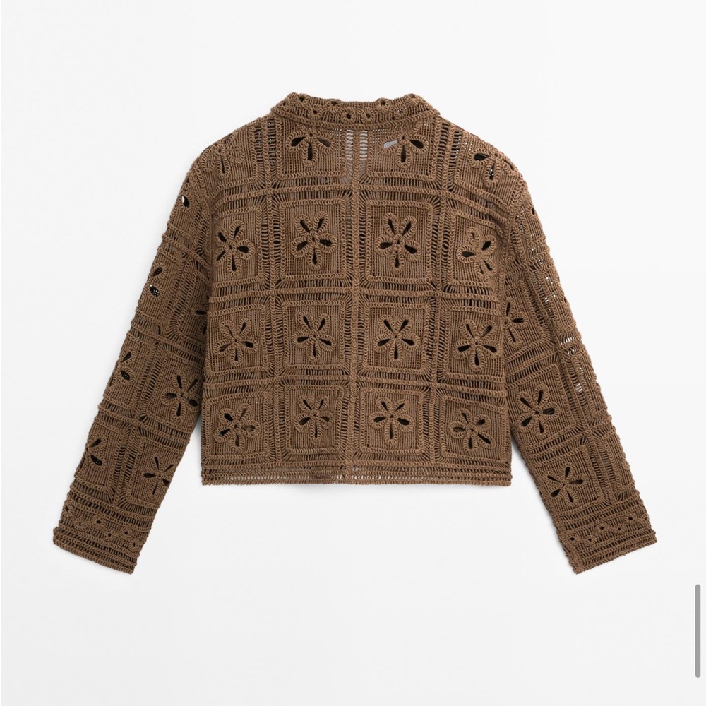 Massimo Dutti Dark Brown Knit Cardigan - Picture 4 of 8